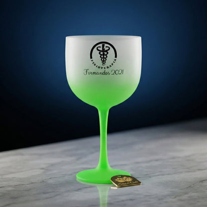 Taça Gin Acrílico Personalizada com Nome — Presente Neon Branco/Verde