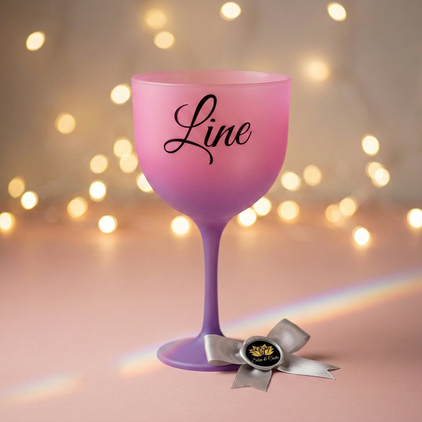 Taça Gin Personalizada com Nome — Acrílico Degradê Presente Amiga