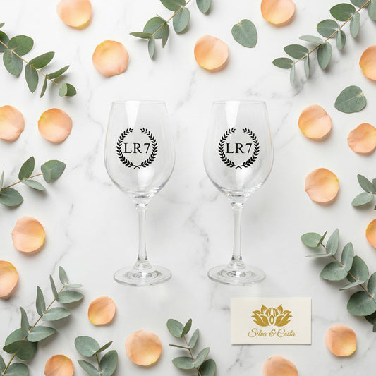 Taça de Vidro Personalizada com Nome | Casamento