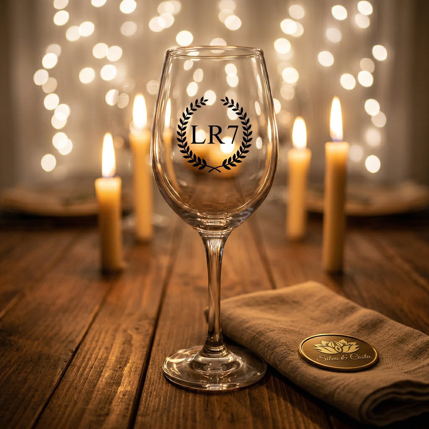 Taça de Vidro Personalizada com Nome | Casamento