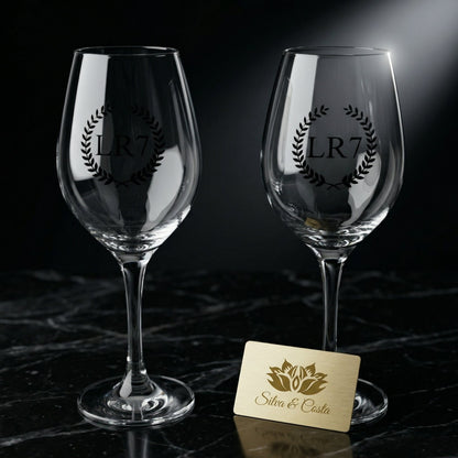 Taça de Vidro Personalizada com Nome | Casamento