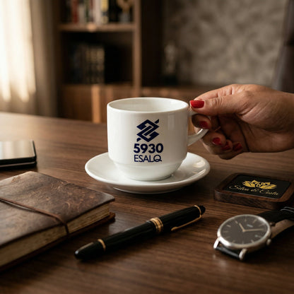 Xícara Porcelana Personalizada com Logo | Corporativo