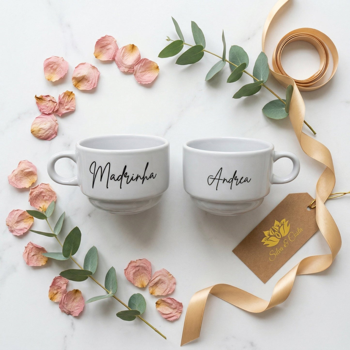 Xícara Porcelana Personalizada c/ Nome | Presente Madrinha