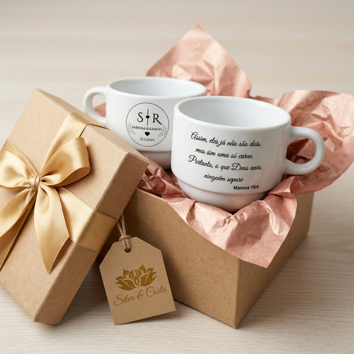 Xícara Porcelana Personalizada com Nome | Presente Café