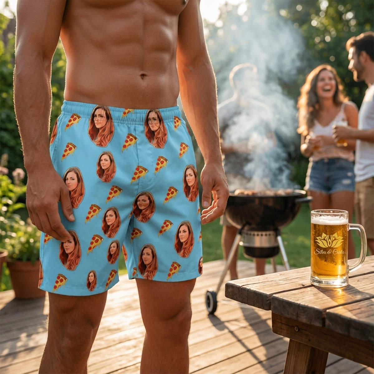 Samba Canção Azul Foto e Pizza Personalizada