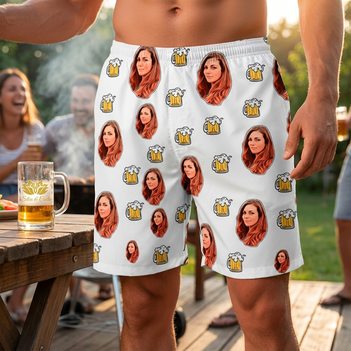 Samba Canção Branca Foto e Caneca Chopp Personalizada