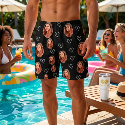 Samba Canção Preta Foto e Coração Vazado Personalizada