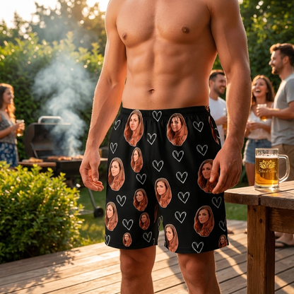 Samba Canção Preta Foto e Coração Vazado Personalizada