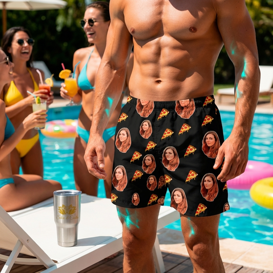 Samba Canção Preta Foto e Pizza Personalizada