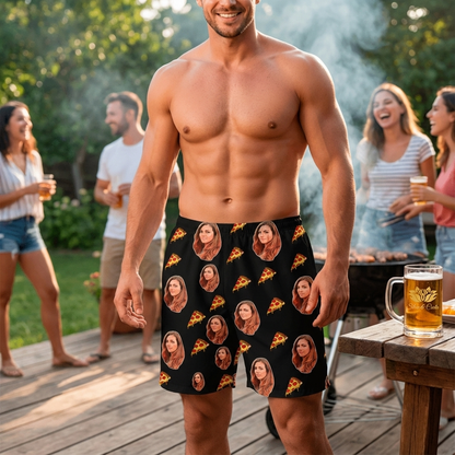 Samba Canção Preta Foto e Pizza Personalizada