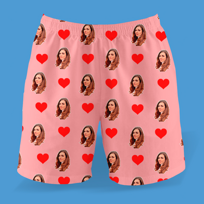 Samba Canção Rosa Personalizada Com Fotos e Corações Presente Casal