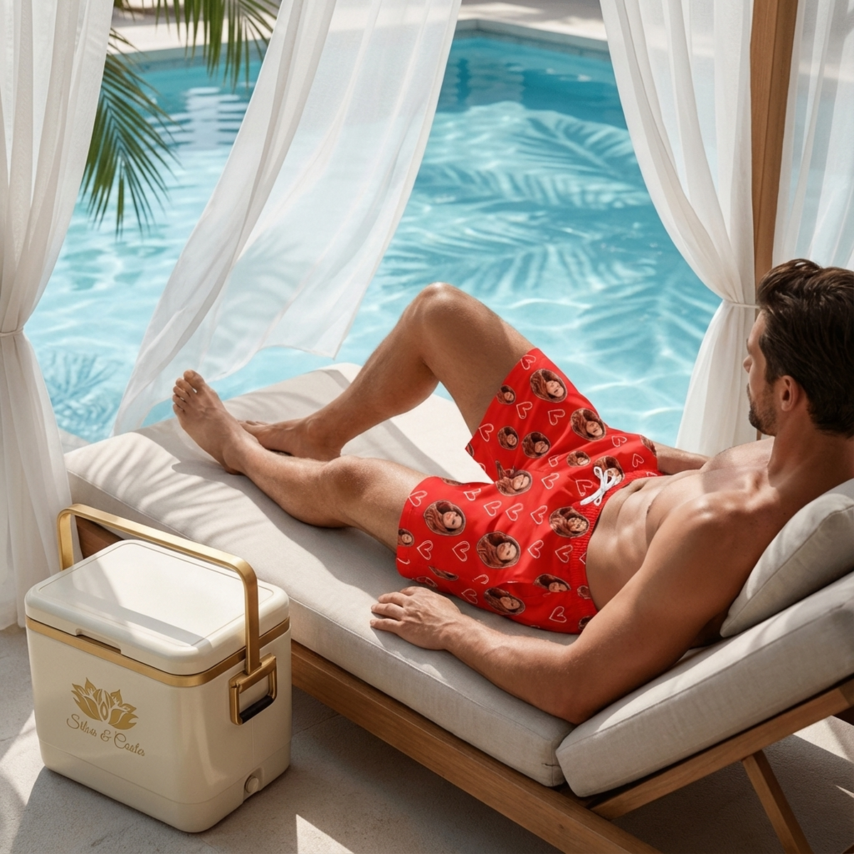 Samba Canção Vermelho Foto e Coração Vazado Personalizada