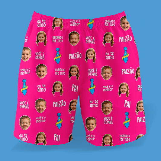 Samba Canção Pink Melhor Pai Paizão Dia dos Pais com foto