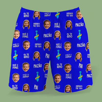 Samba Canção Azul Royal Melhor Pai Paizão Dia dos Pais com foto