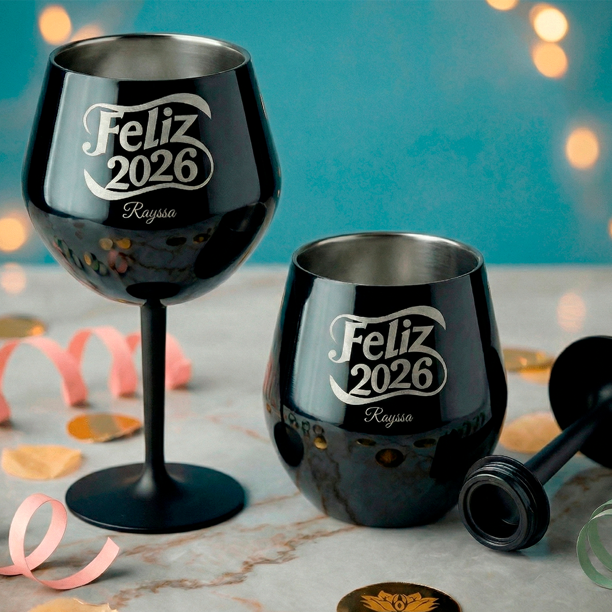 Taça Térmica Inox 400ml com Pé Removível Personalizada