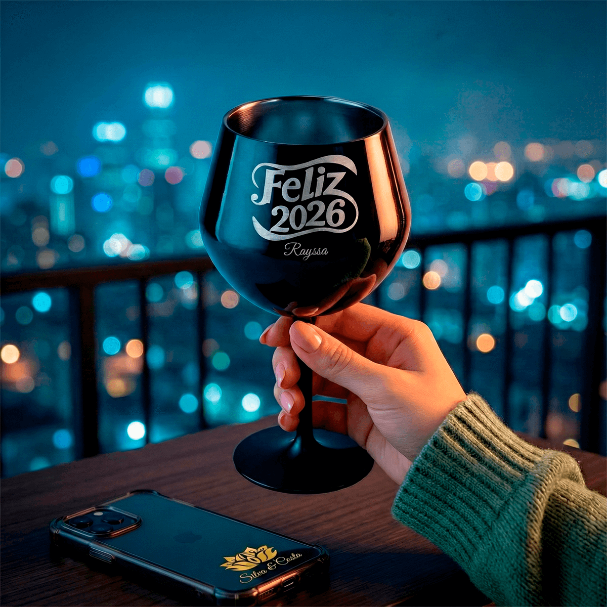 Taça Térmica Inox 400ml com Pé Removível Personalizada