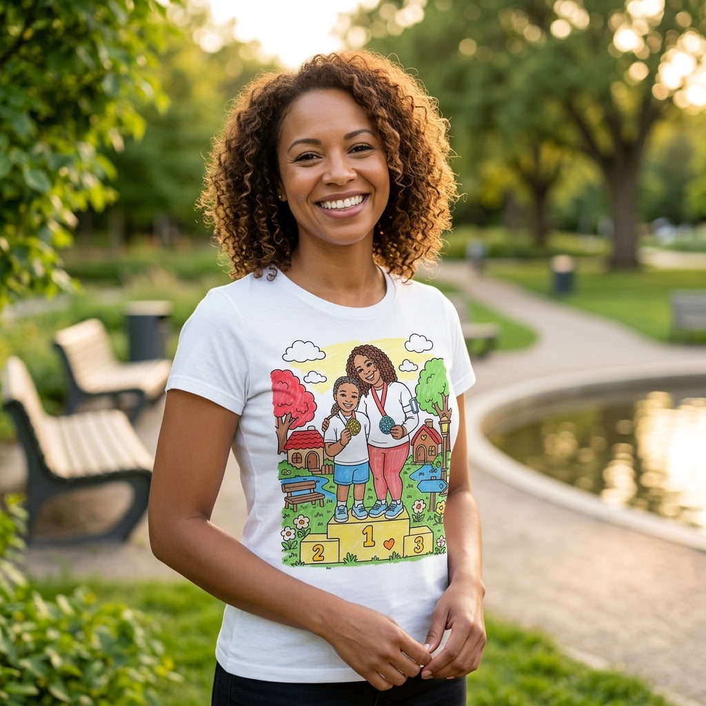 Camiseta Baby Look Feminina para Pintar Personalizada — Desenho da sua Foto