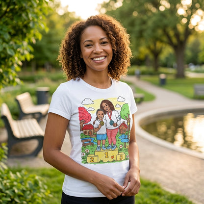 Camiseta Baby Look Feminina para Pintar Personalizada — Desenho da sua Foto