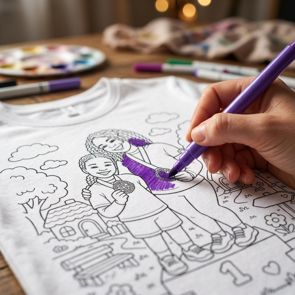 Camiseta Baby Look Feminina para Pintar Personalizada — Desenho da sua Foto