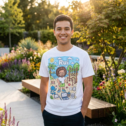 Camiseta Branca para Pintar Personalizada — Desenho da sua Foto