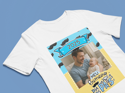 Camiseta Personalizada Meu Primeiro Dia dos Pais com Foto