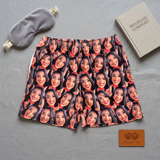 Samba Canção Masculina Personalizada com Foto — Presente Divertido