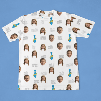 Camiseta Branca Melhor Pai Paizão Dia dos Pais com foto
