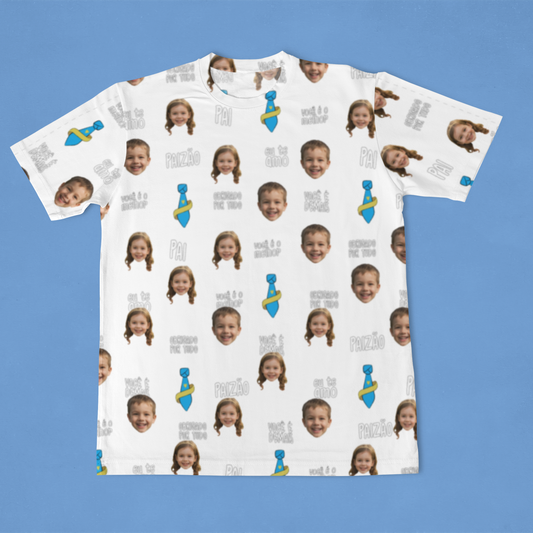 Camiseta Branca Melhor Pai Paizão Dia dos Pais com foto