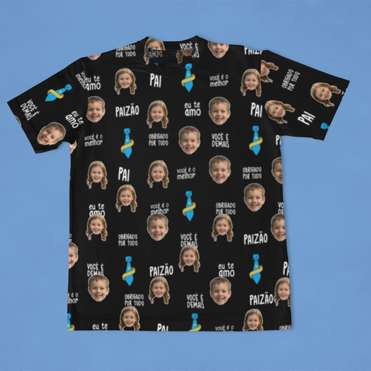 Camiseta Preta Melhor Pai Paizão Dia dos Pais com foto