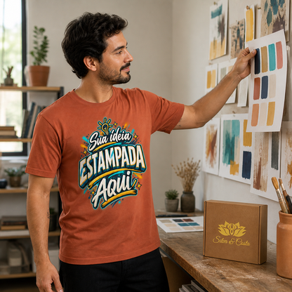 Camiseta Colorida Personalizada Unissex 100% Algodão - imagem principal