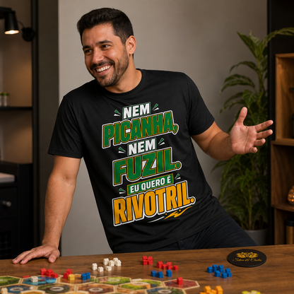 Camiseta Engraçada Masculina Preta Nem Picanha Nem Fuzil - imagem lifestyle 5