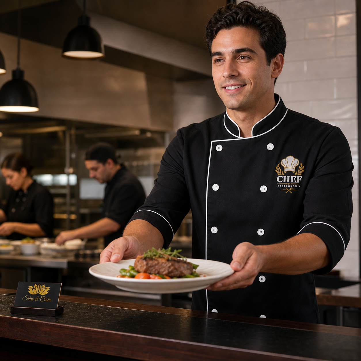 Dólmã Personalizada Chef Profissional Unissex - imagem lifestyle 3