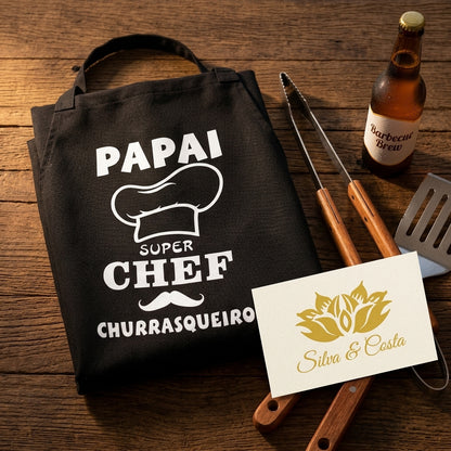 Avental Personalizado Papai Super Chef Churrasqueiro - imagem lifestyle 3