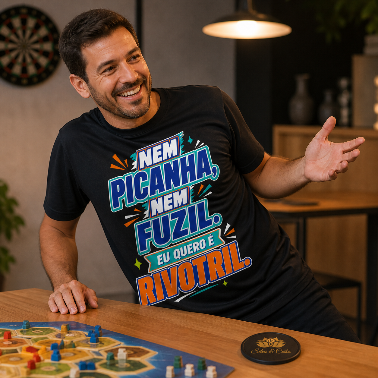 Camiseta Engraçada Masculina Preta Nem Picanha Nem Fuzil - imagem lifestyle 5