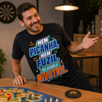 Camiseta Engraçada Masculina Preta Nem Picanha Nem Fuzil - imagem lifestyle 5