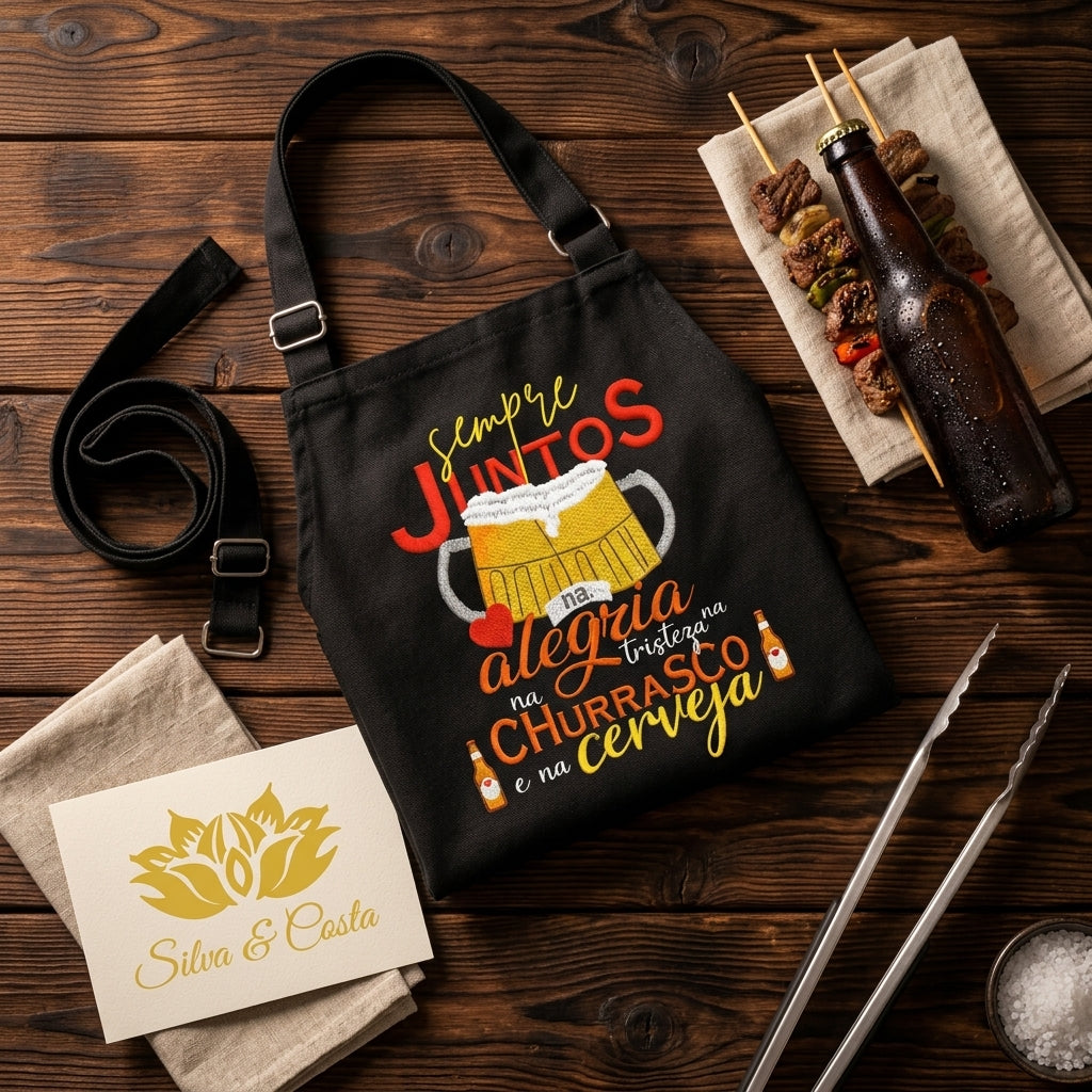 Avental Personalizado para Churrasco Sempre Juntos - imagem lifestyle 3