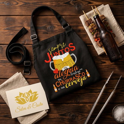 Avental Personalizado para Churrasco Sempre Juntos - imagem lifestyle 3