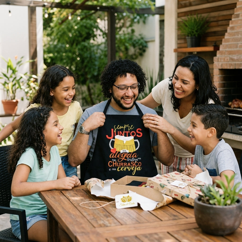 Avental Personalizado para Churrasco Sempre Juntos - imagem lifestyle 4