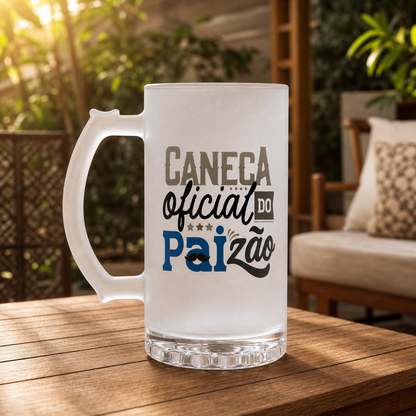 Caneca de Vidro Jateada Personalizada Paizão - imagem lifestyle 3