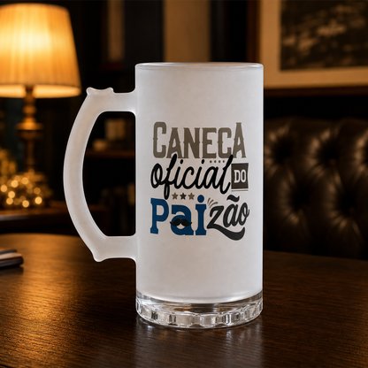 Caneca de Vidro Jateada Personalizada Paizão - imagem lifestyle 4