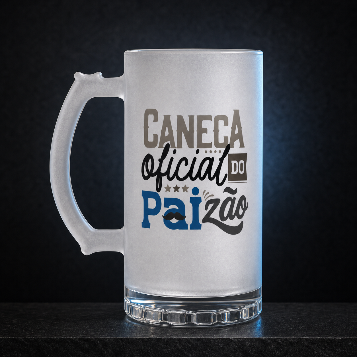 Caneca de Vidro Jateada Personalizada Paizão - imagem lifestyle 5