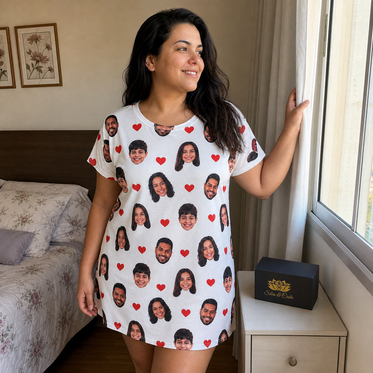 Camisola Personalizada Branca com Fotos em Dryfit - imagem principal