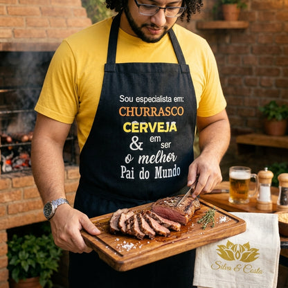 Avental Personalizado Churrasco Cerveja Melhor Pai - imagem lifestyle 2