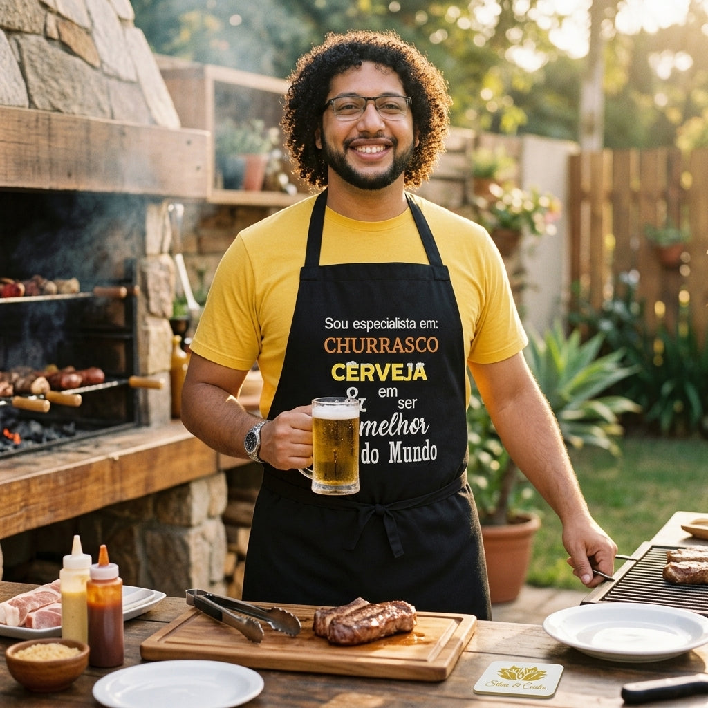 Avental Personalizado Churrasco Cerveja Melhor Pai - imagem lifestyle 5