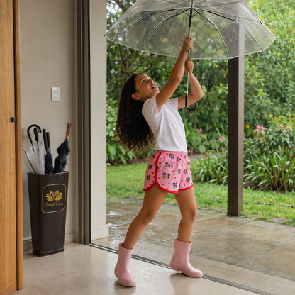 Shorts Infantil Rosa Personalizado Feminino DryFit - imagem lifestyle 5