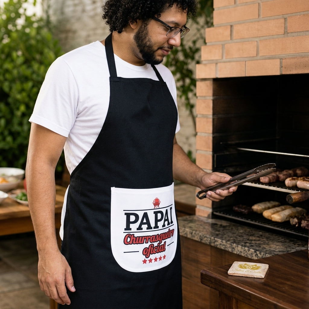 Avental Personalizado Papai Churrasqueiro Oficial - imagem lifestyle 2