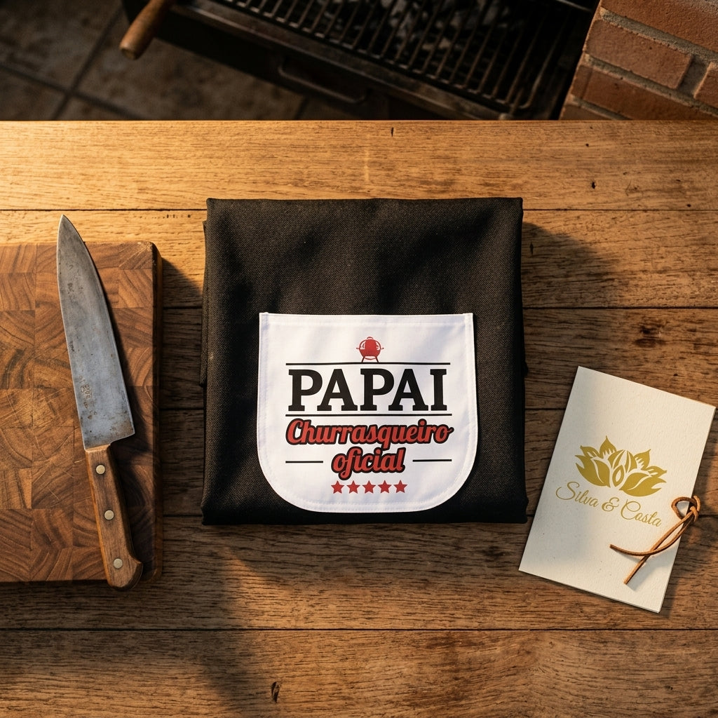 Avental Personalizado Papai Churrasqueiro Oficial - imagem lifestyle 3