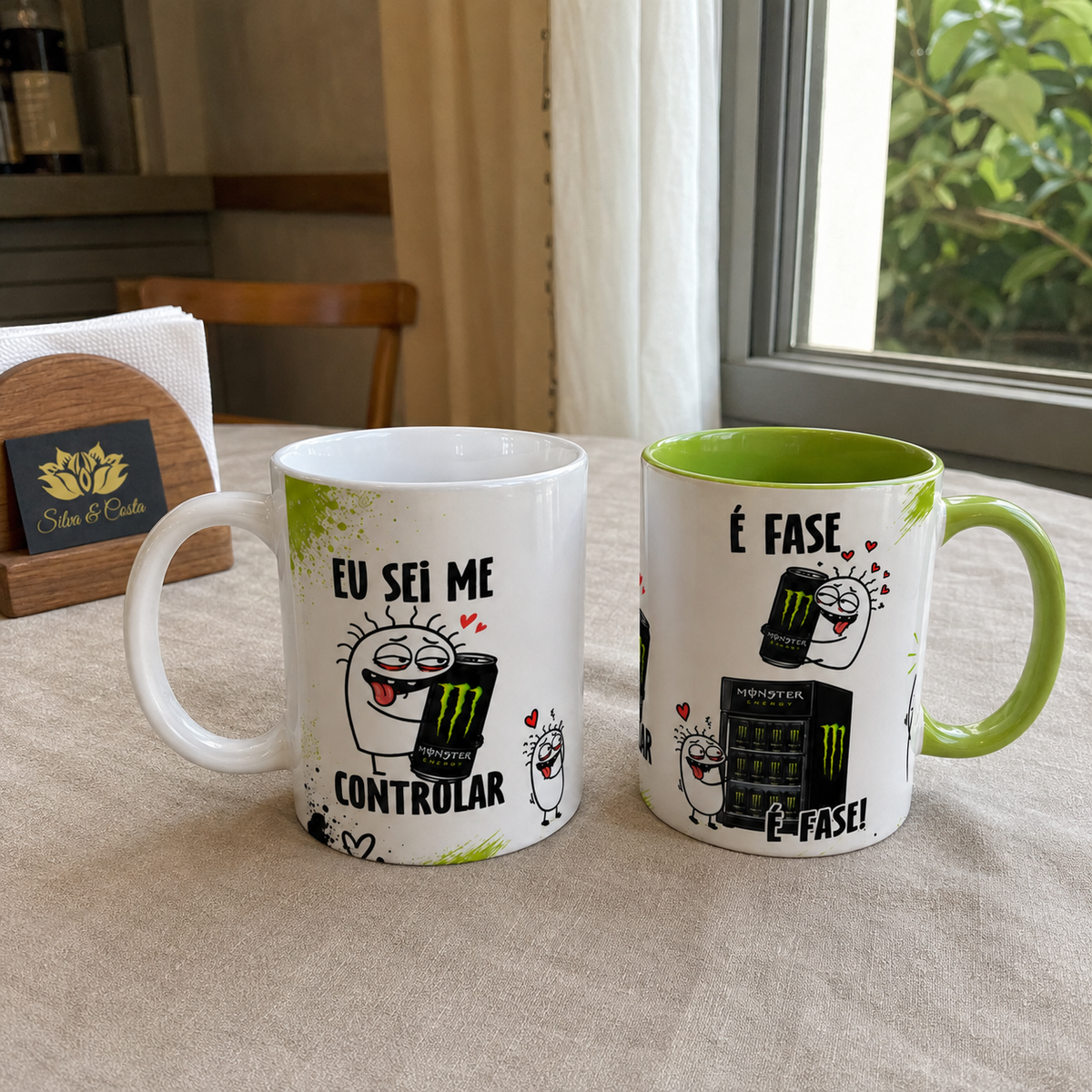 Caneca de Porcelana Personalizada Monster Verde — Tradicional ou Colorida - imagem principal