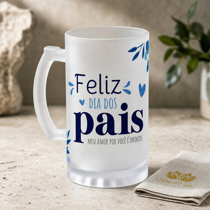 Caneca de Vidro Jateado Personalizada Feliz Dia dos Pais - imagem lifestyle 3