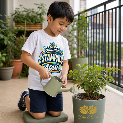 Camiseta Infantil Branca Personalizada 100% Algodão - imagem lifestyle 5